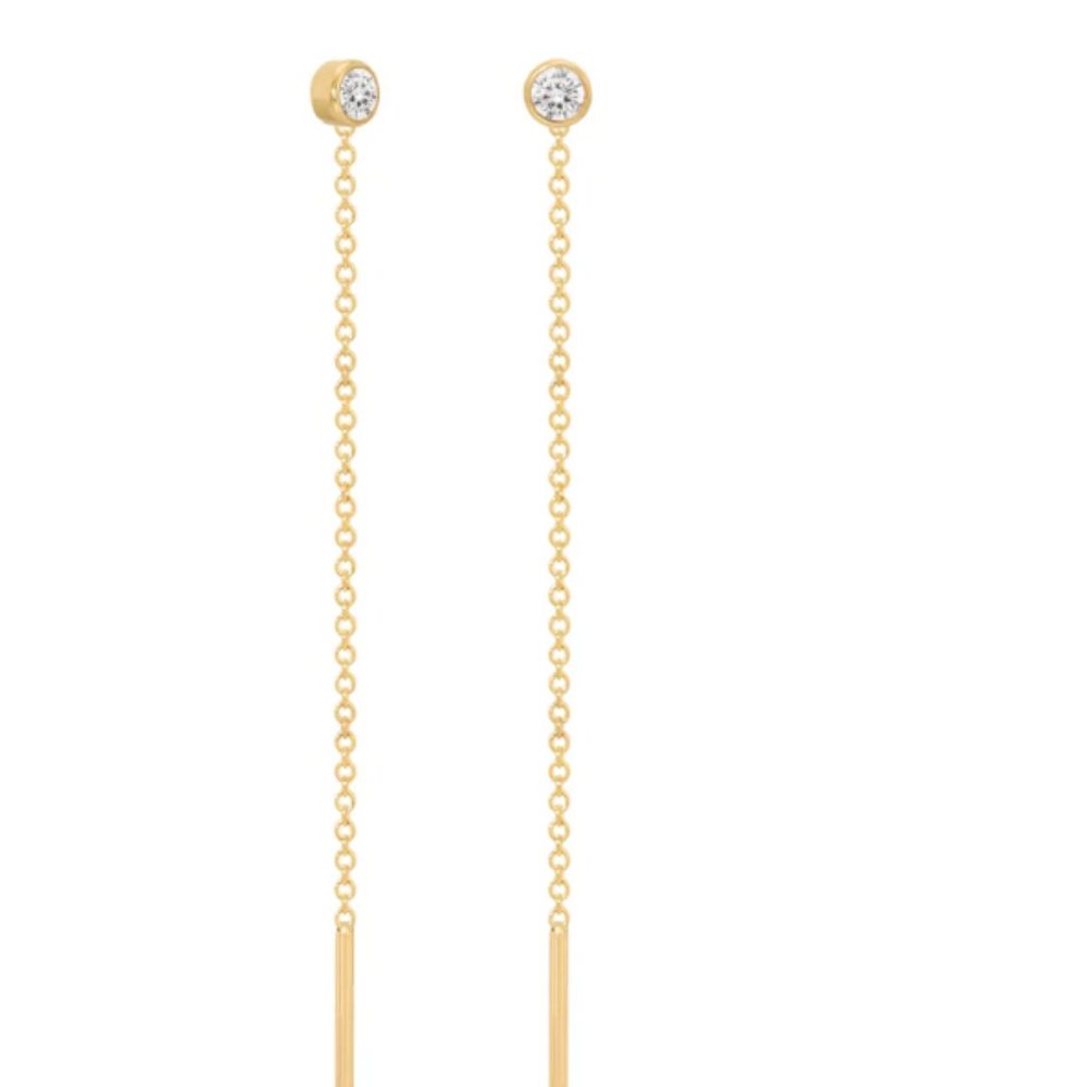 Diamond Threader Earrings - Picture 2 of 4